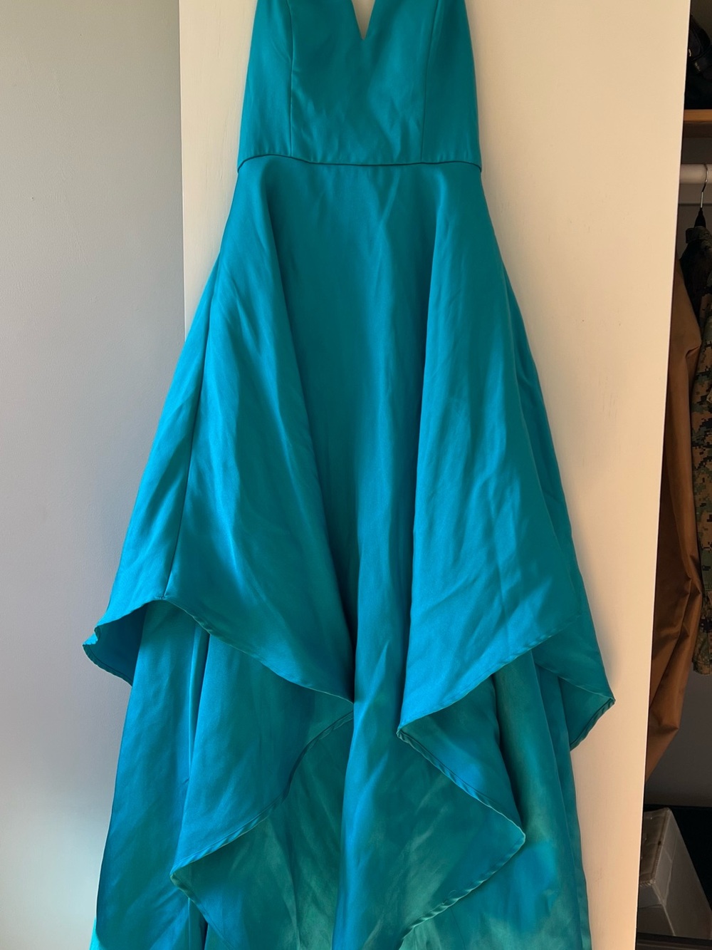 Windsor Teal High-Low Flared Skirt
